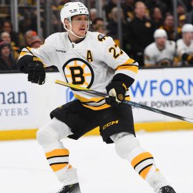 BOSTON, MASSACHUSETTS - JANUARY 24: Hampus Lindholm #27 of the Boston Bruins skates against the Montreal Canadiens at the TD Garden on January 24, 2026 in Boston, Massachusetts. (Photo by Steve Babineau/NHLI via Getty Images)