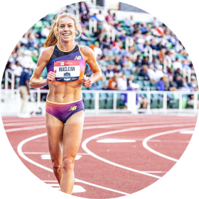All stars-Heather-Mclean-running-in-a-track-event