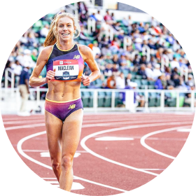 All stars-Heather-Mclean-running-in-a-track-event